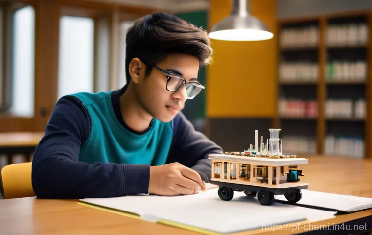 화학공학 이론 공부법 - **Prompt:** A young, diverse chemical engineering student, appearing to be in their early twenties, ...