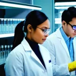 Home 11 화학공학 엔지니어 역할 - **Prompt:** A highly detailed, realistic image of a diverse group of chemical engineers, both male a...