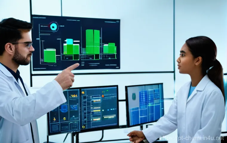 화학공학 팀워크 및 협업 - **Prompt:** A diverse team of chemical engineers, including men and women of various ages and ethnic...