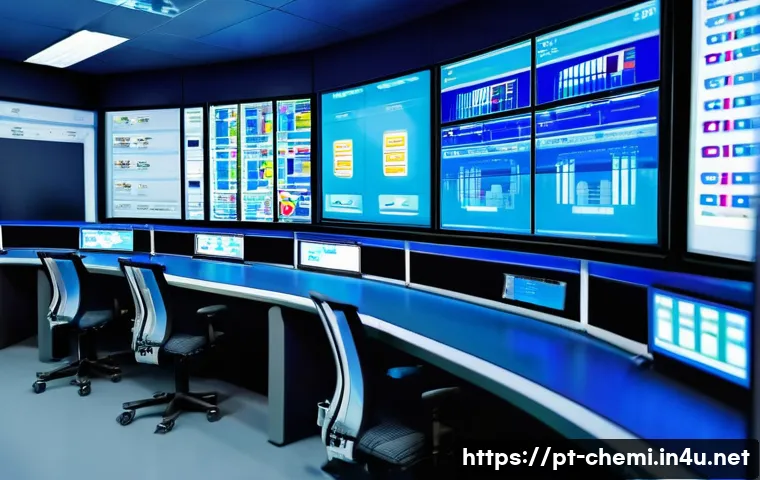 화학공학 업무 프로세스 개선 - A modern chemical plant control room featuring advanced Distributed Control Systems (DCS) and Progra...