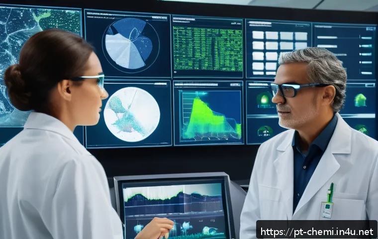 화학공학 창의적 문제 해결 - A modern chemical engineering control room with large digital twin holographic displays showing deta...