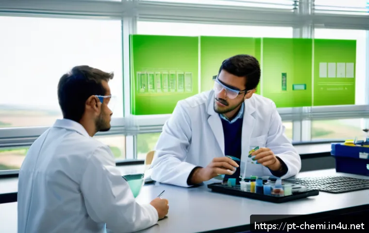 화학공학 전공 취업률 - A modern chemical engineering laboratory focused on sustainability and green chemistry in Portugal, ...
